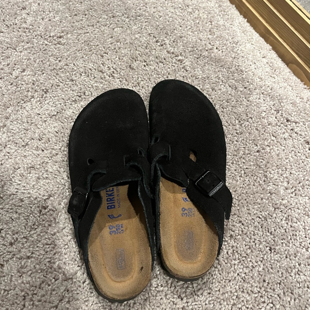 Birkenstock Black Suede Slip-On Clogs - Picture 2 of 4
